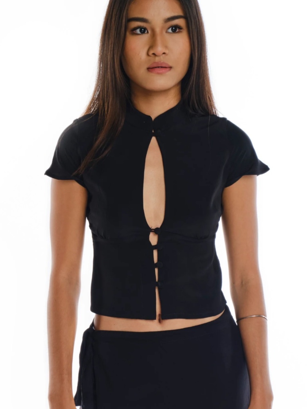 Keyhole Silk Top - Picture 2 of 5
